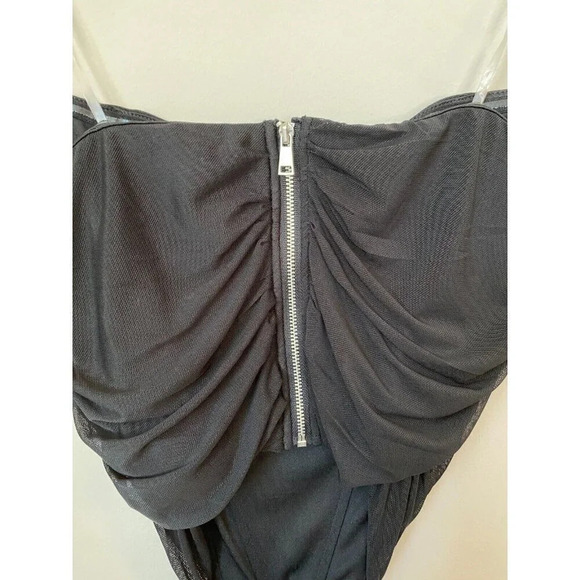 BRAND NEW Steve Madden Women's Size Large Dahlia Corset Boning Zip Up Top Black - Picture 11 of 16